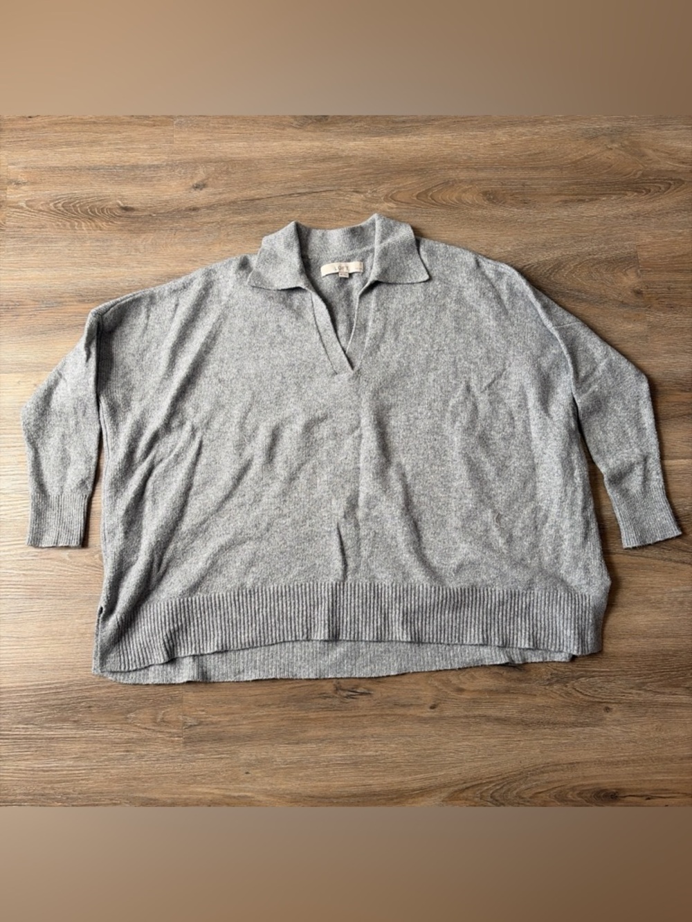 LOFT Women’s grey collared sweater